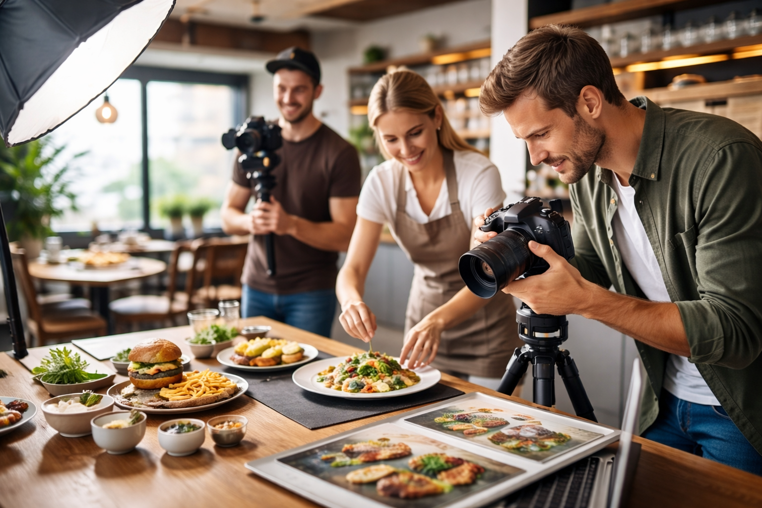 Sampuru Team bei der Food-Fotografie im Restaurant